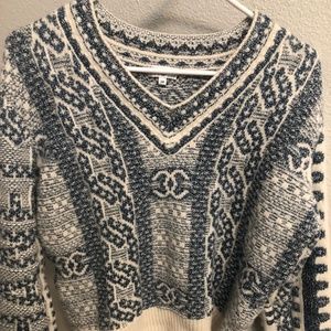 V Neck Vintage Chanel Sweeter